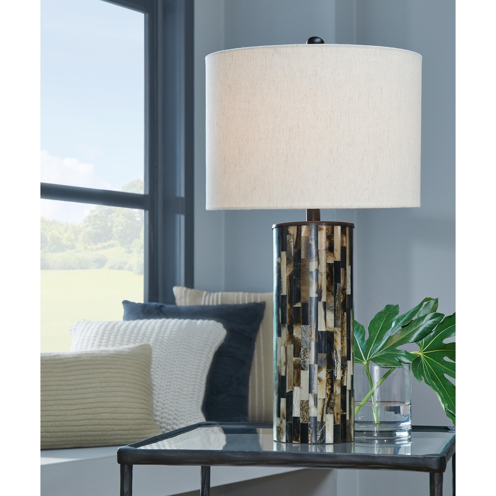 Signature Design by Ashley Ellford Black/Brown Table Lamp - 15"W x 15"D x 27"H
