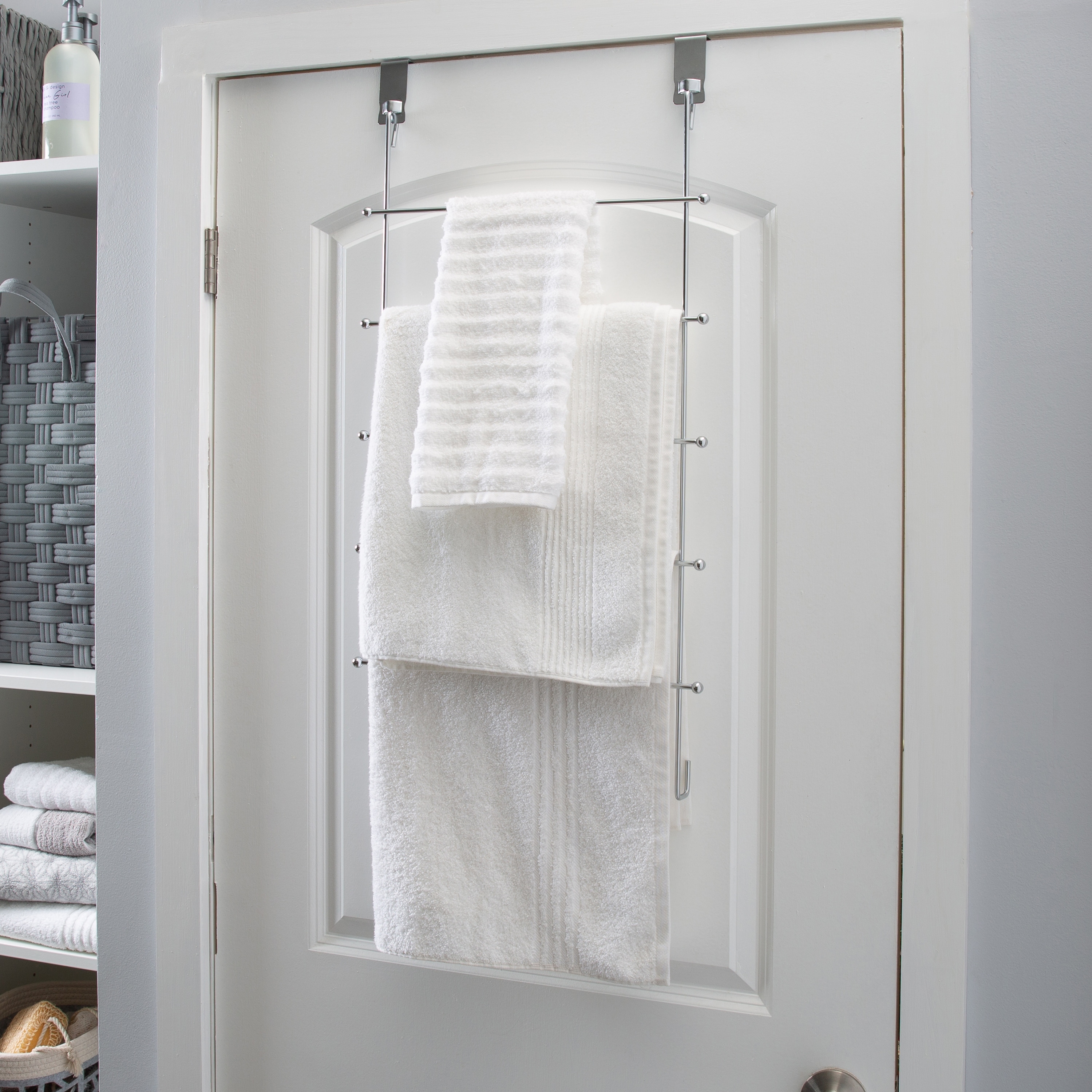 Organize It All 5 Bar Over the Door Towel Rack 16.50 x 7.24 x 31.50 Bed Bath Beyond 32760384