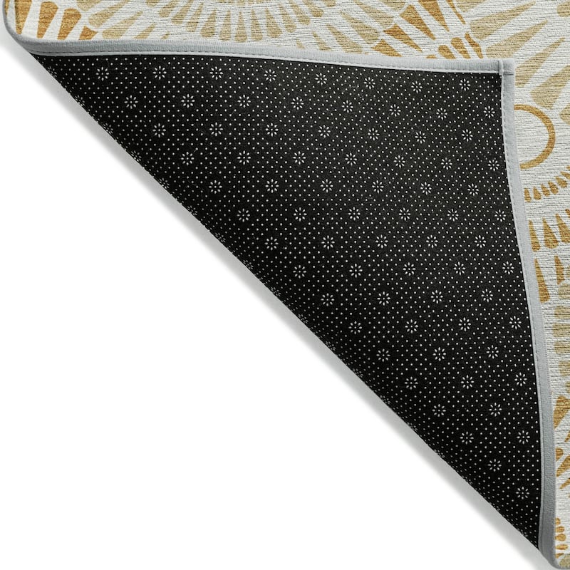 Machine Washable Indoor/ Outdoor Chantille Contemporary Burst Rug