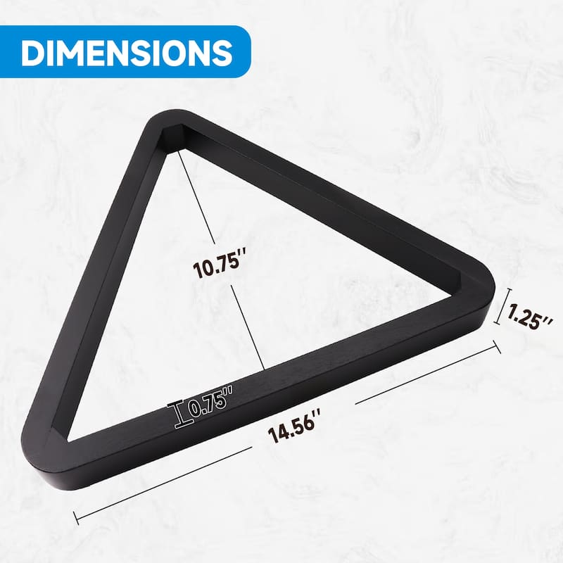 GSE™ Heavy-Duty Black Solid Wood Billiard 8-Ball Triangle/9-Ball Diamond Pool Ball Racks for 2-1/4" Pool Balls