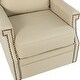 preview thumbnail 40 of 100, Echidna Transitional Genuine Leather Swivel Rocker Nursery Chair with Nailhead Trim by HULALA HOME