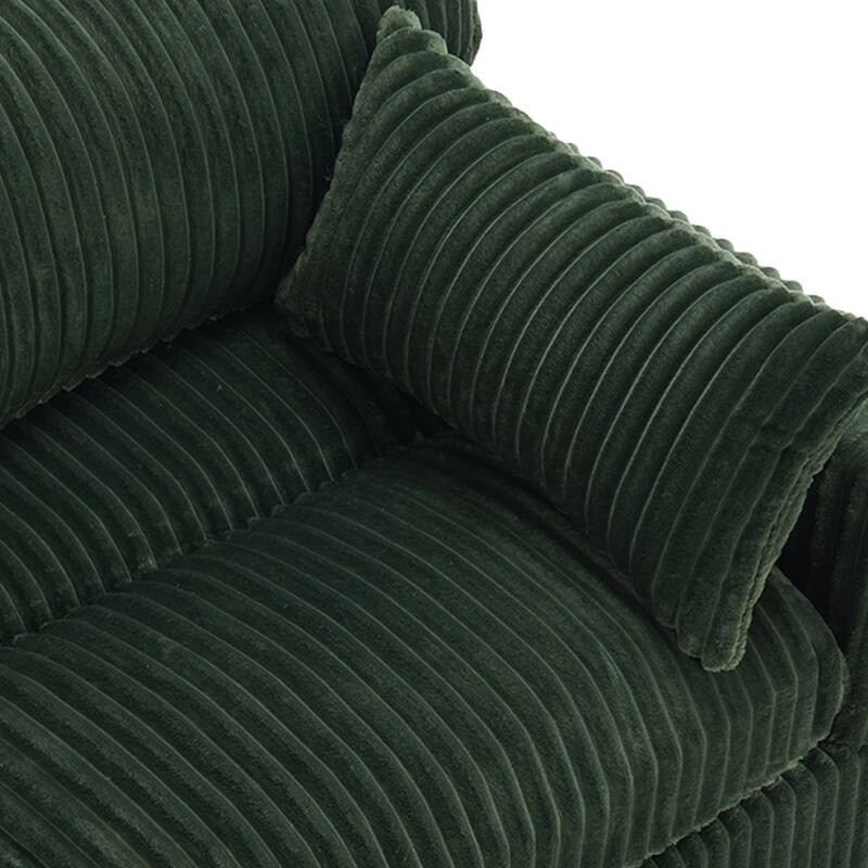 Modern Plush Corduroy Loveseat Sofa Couch with Pillows