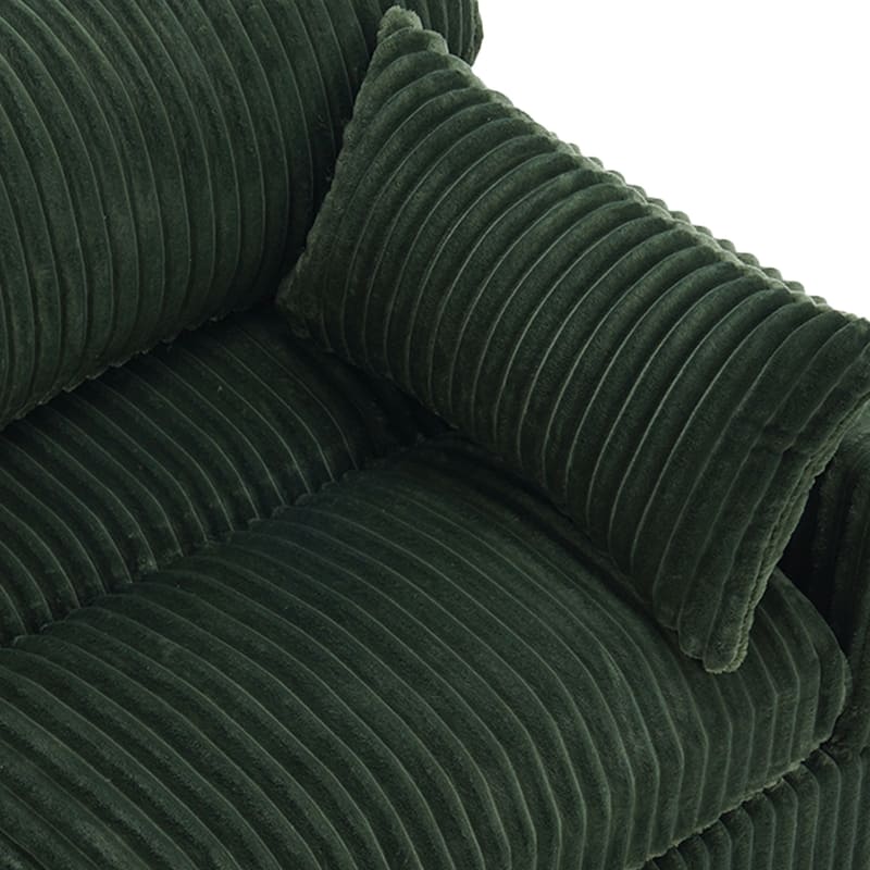 Oversied Plush Corduroy Fabric Modular Sectional Sofa with Chaise, Ottoman