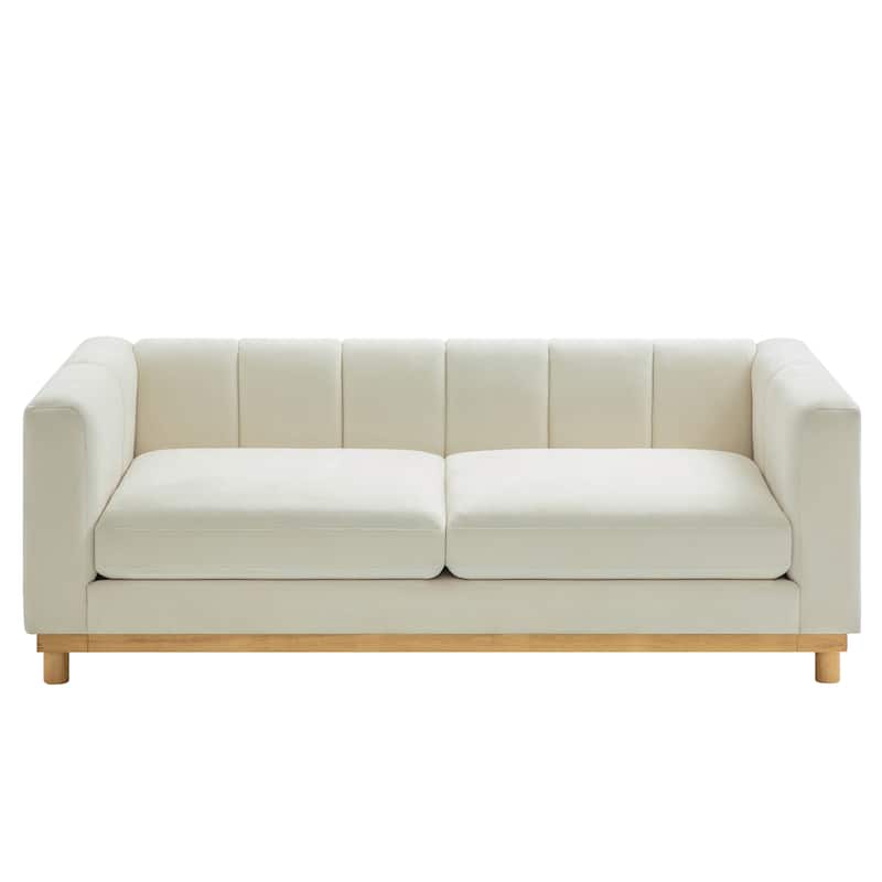 Christopher Knight Home - Modern Mid-Century 78.7" Tufted Back Upholstered 3-Seater Sofa with Foam-filled Seat Cushions