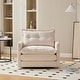 preview thumbnail 2 of 47, GALDWIN Chenille Upholstered 360°Degree Swivel Mid Century Modern Arm Chair for Living Room Beige