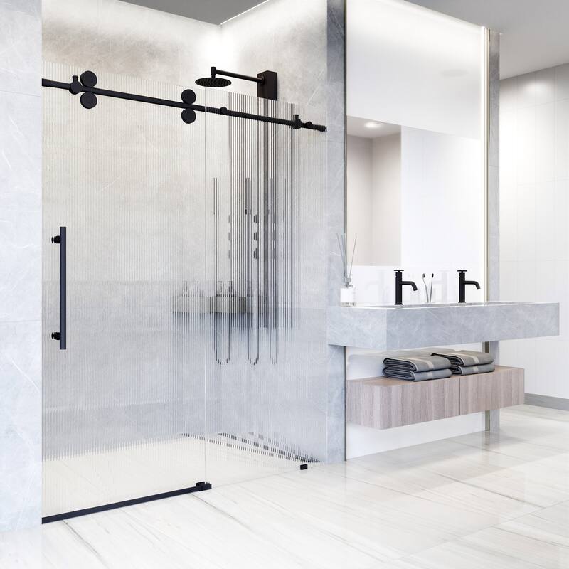 VIGO Elan 56" to 60" W x 74" H Frameless Sliding Shower Door