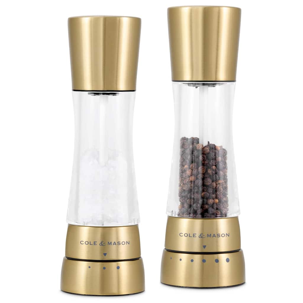 Cole & Mason Derwent Matt Gold Salt & Pepper Mill Gift Set 7.5"