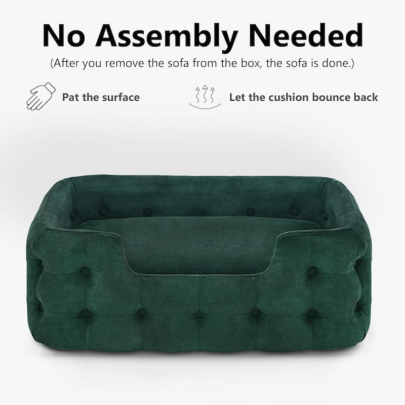 MCombo Dog Sofa Bed with Washable Cushion Cover for Small Medium Dogs, Fabric 0553 - 33.6" x 21.7"