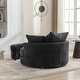 preview thumbnail 29 of 57, Roomfitters Modern 360° Swivel Barrel Chair with Hidden Storage Ottoman, Chenille Upholstery and Four Pillows