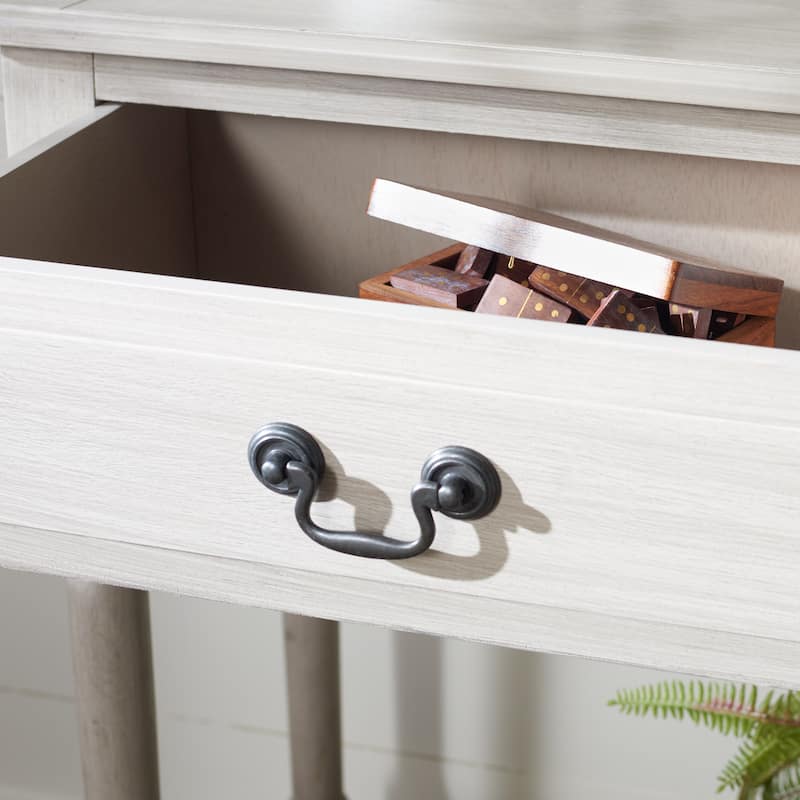 SAFAVIEH Justina 2-Drawer Console Table - 35.5" W x 13" L x 29.5" H - 36Wx13Dx30H - Greige