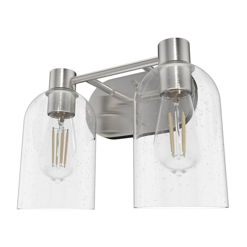 Hunter Lochemeade 2-Light Vanity Wall Light, Damp-Rated - Bathroom, Laundry - Modern Farmhouse, Contemporary, Industrial