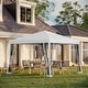 preview thumbnail 1 of 6, Cream-White Pop-Up Steel Canopy Party Tent - 116.5" L x 116.5" W x 104.25" H