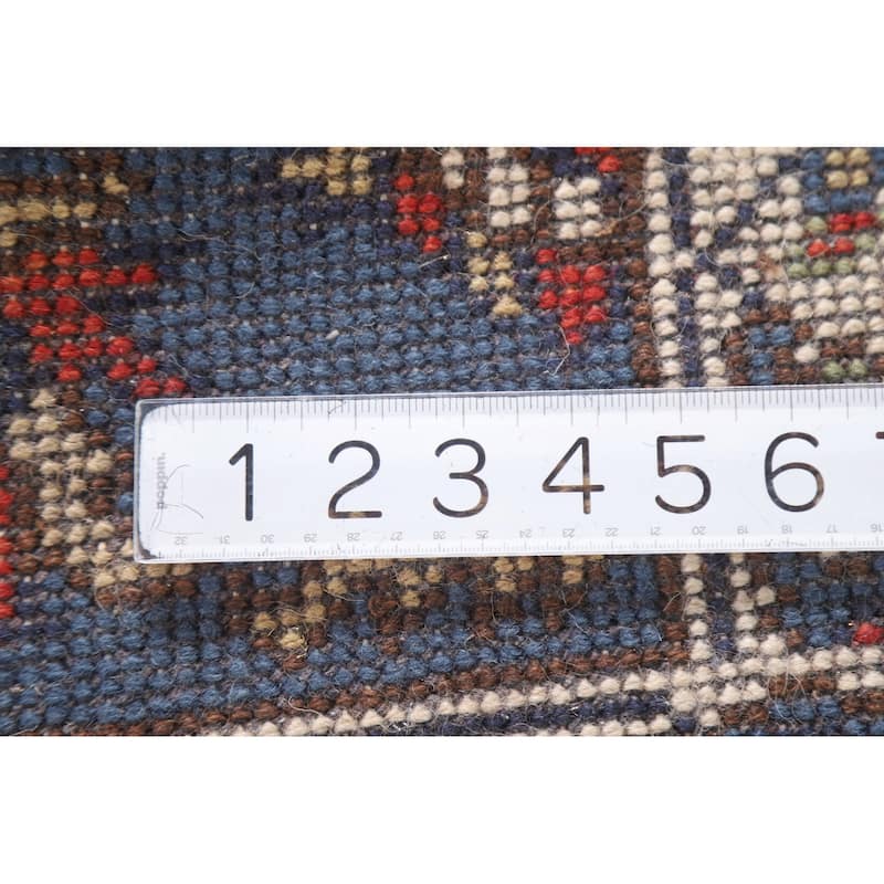 Blue Floral Oushak Indian Area Rug Hand-knotted Wool Carpet - 3'0"x 4'9"
