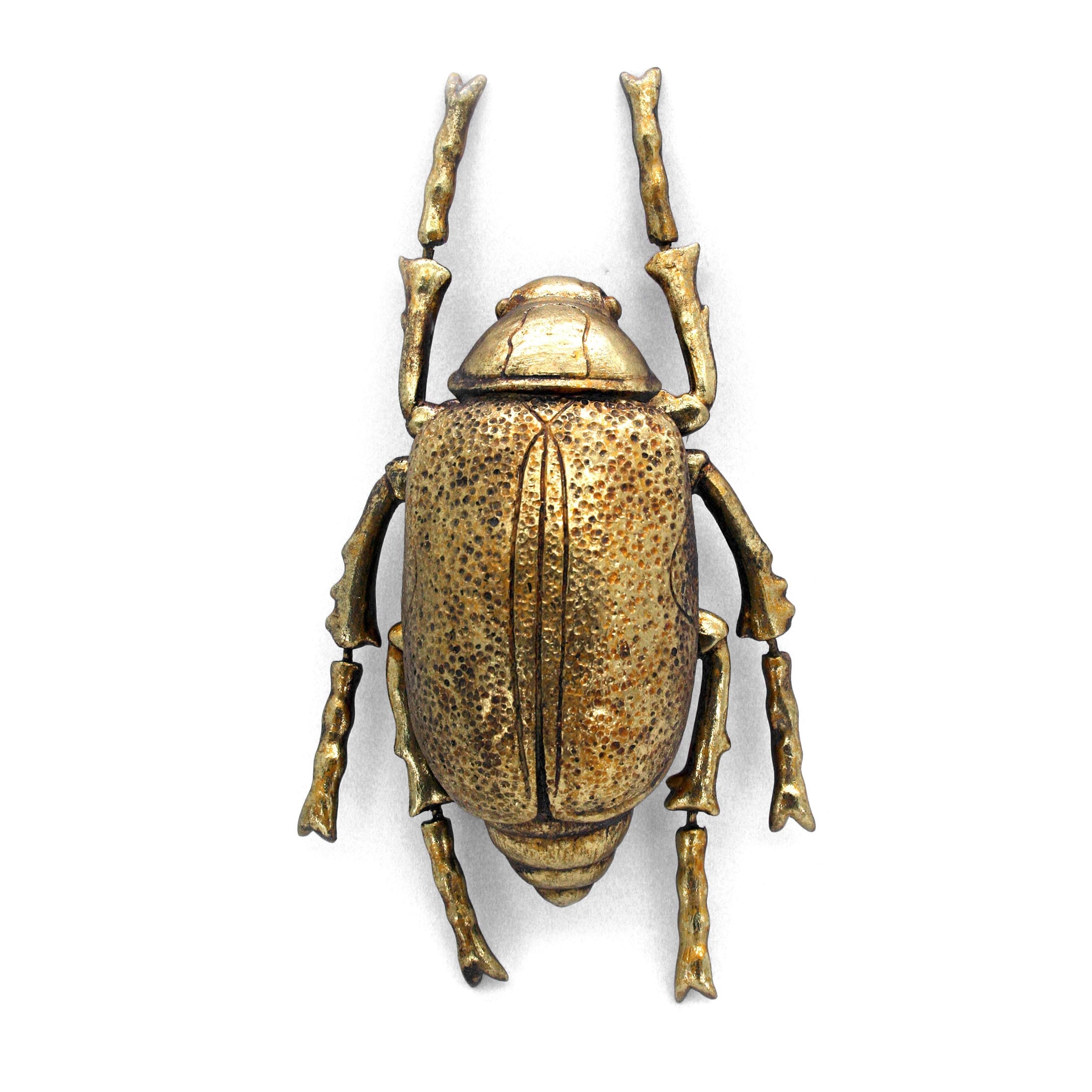 10 Inch Gold Resin Beetle Sculpture Wall Art Home Decor Hanging Statue