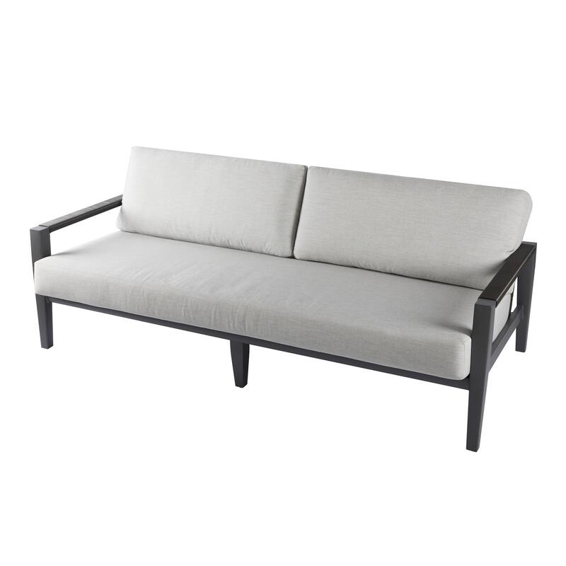 Elementi Laguna Outdoor Aluminum 3-Seat Sofa with Sunbrella® Cushions