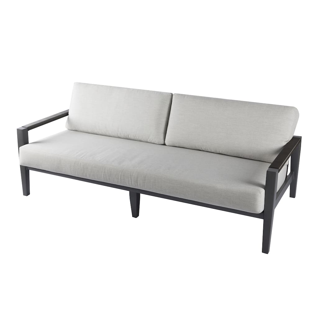Elementi Laguna Outdoor Aluminum 3-Seat Sofa with Sunbrella® Cushions