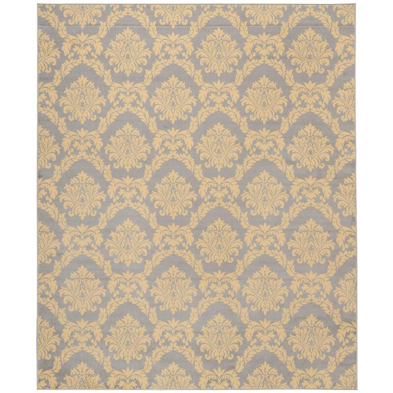 Nourison Grafix Vintage Floral Damask Cream Grey Area Rug