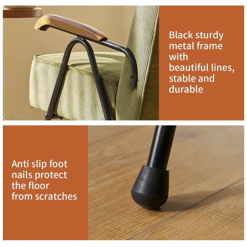 Modern Accent Chair High Back Armchair, Living Room Chairs with Metal Legs