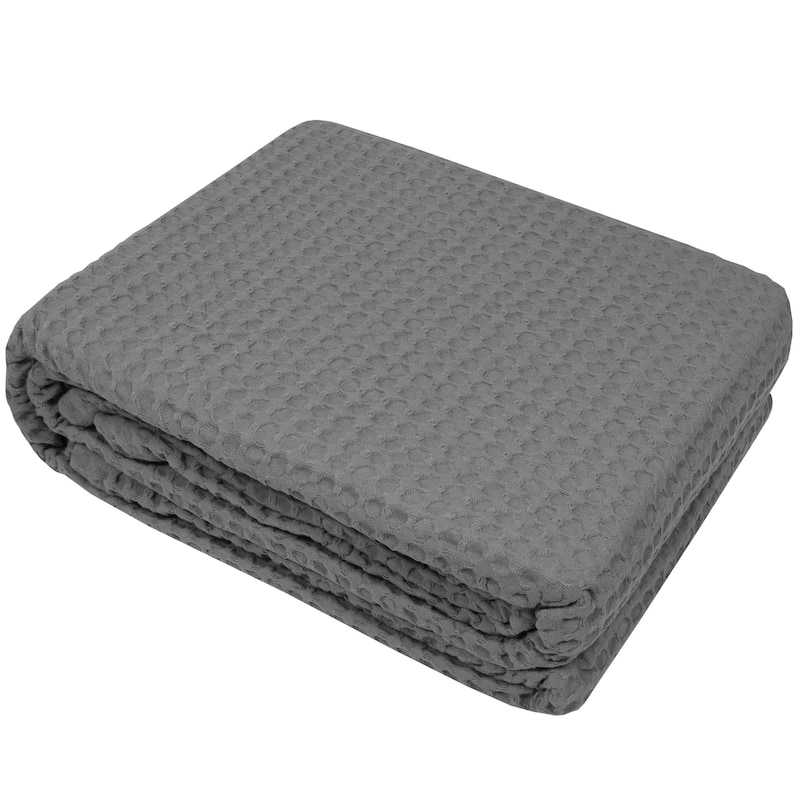 Sweet Home Collection Waffle Weave Cotton Blanket