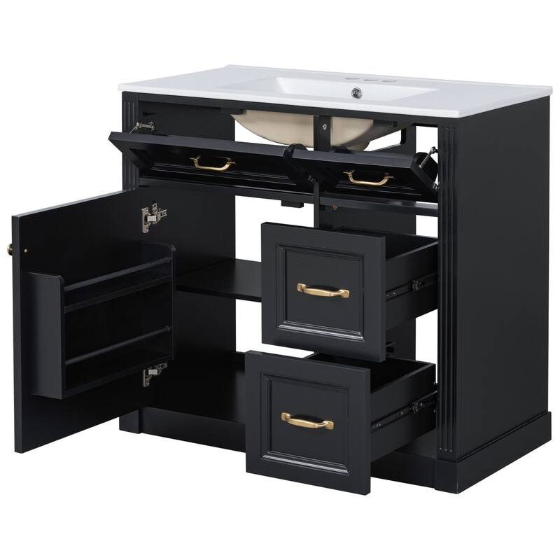 Bathroom Vanity with Sink, Cabinet with Drawers