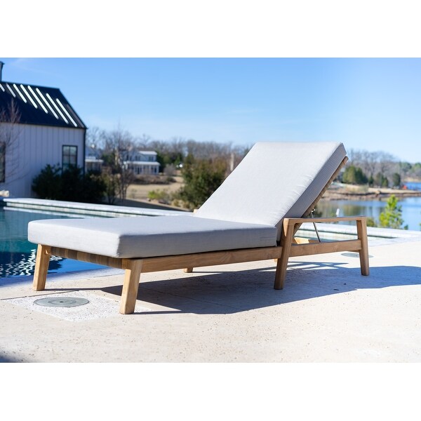 Posh Pollen Malibu Teak Outdoor Chaise Lounger Bed Bath Beyond 31423991