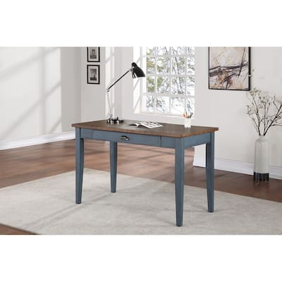 Farmhouse Wood Writing Desk, Writing Table, Office Desk, Blue