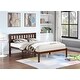 preview thumbnail 2 of 5, Full Size Dark Walnut Wood Bed Platform Frame with Headboard