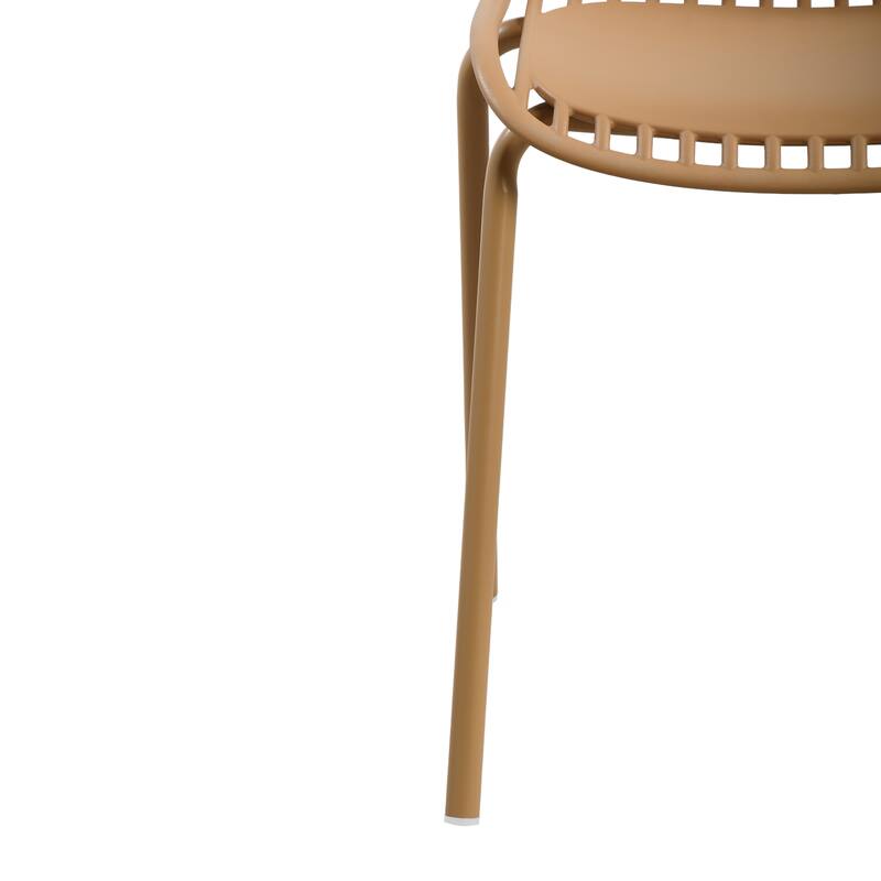 Christopher Knight Home - Eldred Outdoor Weather-Resistant Plastic Dining Chair with Metal Frame