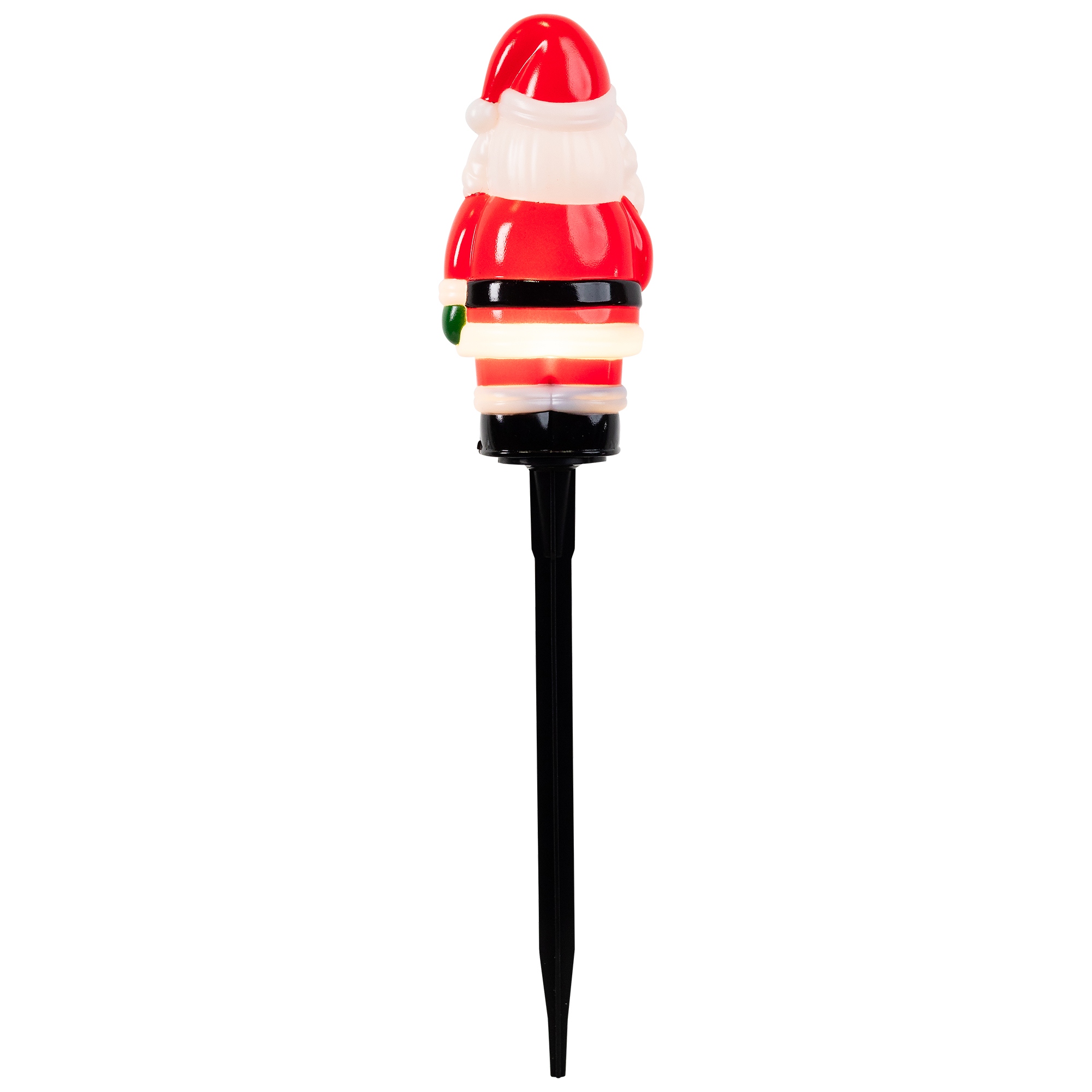 Santa with Candy Cane Outdoor Christmas Pathway Markers - 16.75" - Set of 3 - Red