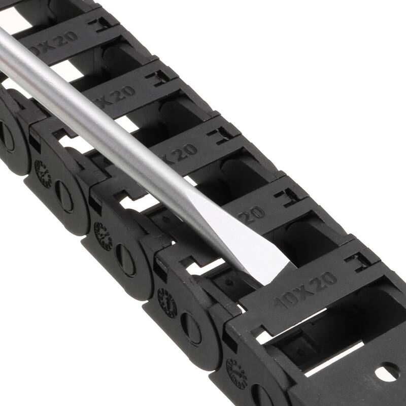 Drag Chain Cable Carrier Open Type with End Connectors 10X20mm 1M Plastic