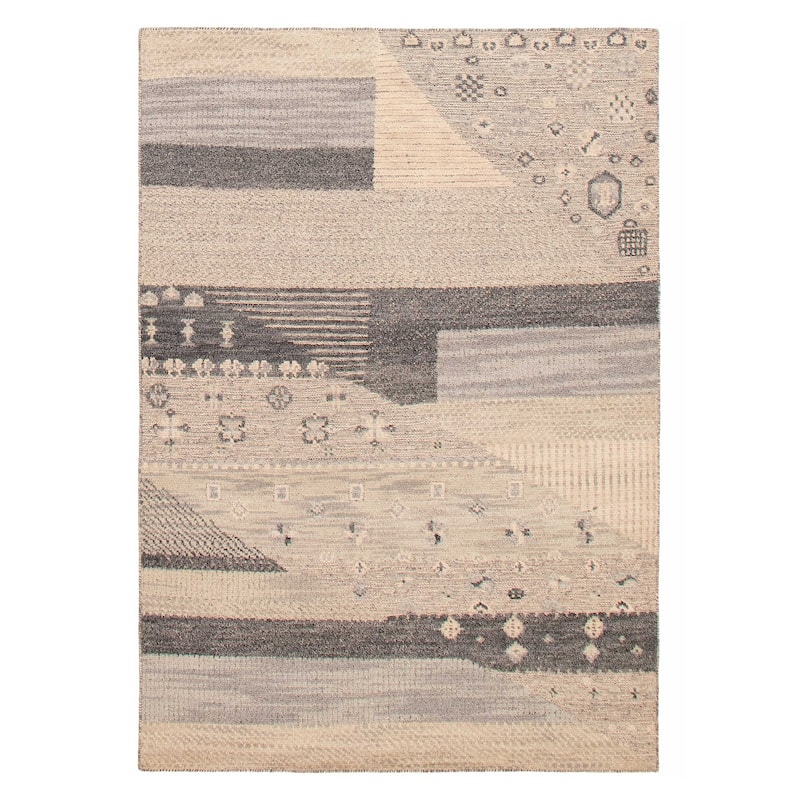 ECARPETGALLERY Hand-knotted Tangier Grey Wool Rug - 5'3 x 7'8 - Grey - 5'3 x 7'8
