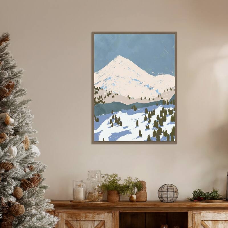 Bunny Slopes II by Jacob Green Framed Canvas Wall Art Print - Sylvie Dark Gold