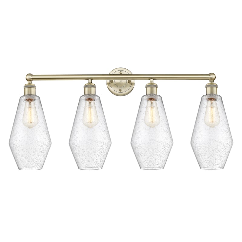 Innovations Lighting Cindyrella - 4 Light 34" Bath Vanity Light - Antique Brass/Seedy