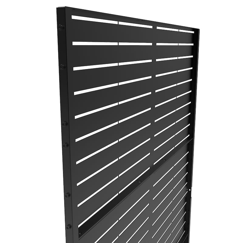 Outdoor 76''H Metal Privacy Screen Panel Free Standing