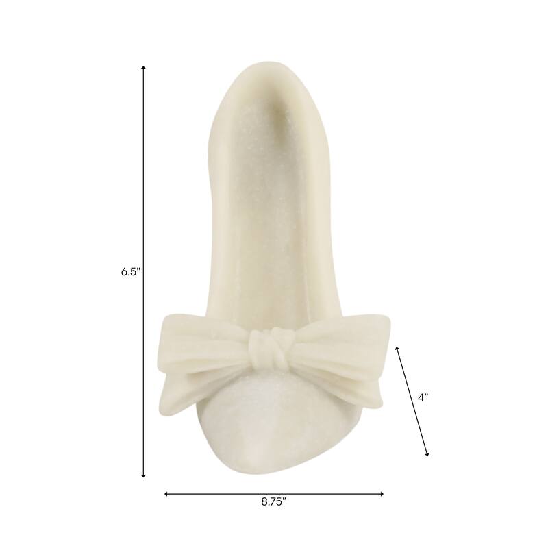Modern Resin High Heel Sculpture - 9", White - 8.75"