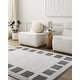 preview thumbnail 7 of 28, Livabliss Fossay Shag Modern & Contemporary Checkered Washable Area Rug Light Beige/ Charcoal - Rectangle - 7' 10" x 10'