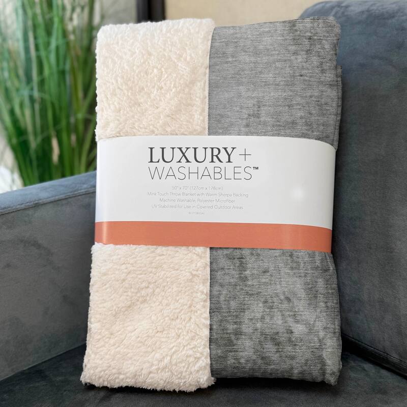 Premium Machine Washable Abstract Ombre Sherpa Throw Blanket