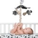 preview thumbnail 5 of 4, Lambs & Ivy Baby Jungle Animals Gray/Tan Musical Crib Mobile Soother Toy