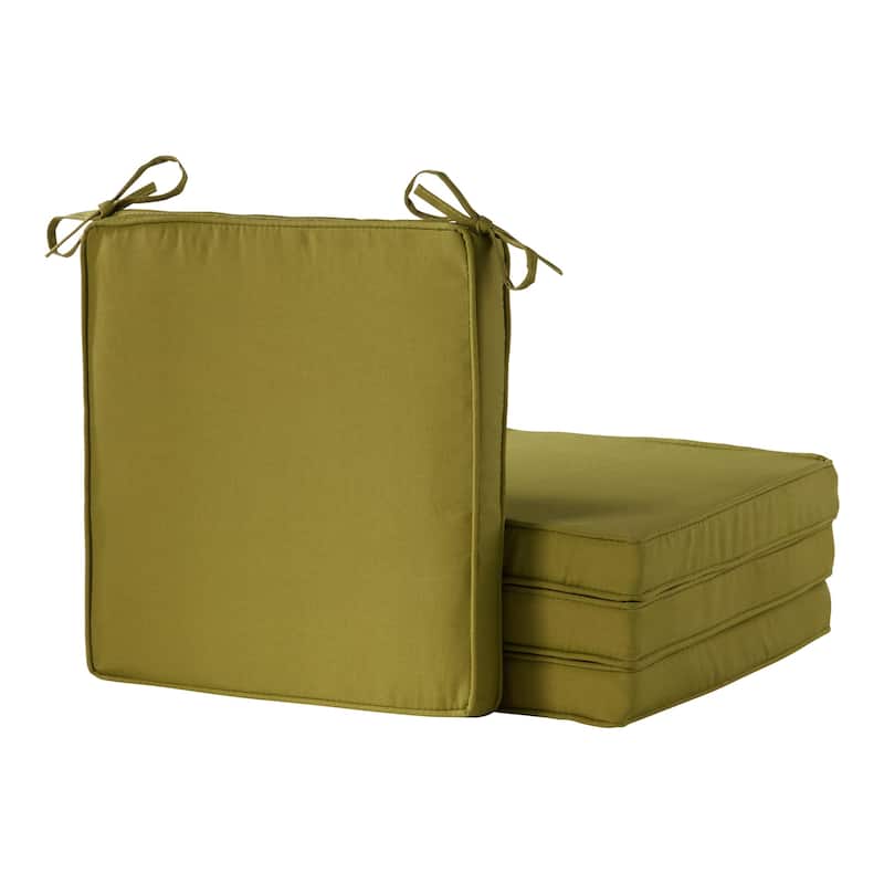 Greendale Home Fashions 18-Inch Square Outdoor Chair Pad (4-Pack) - Kiwi