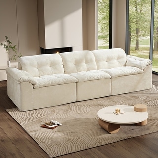 Rossetta 3-Seater Luxurious Cloud Chenille Modular Sofa with Detachable Backrest