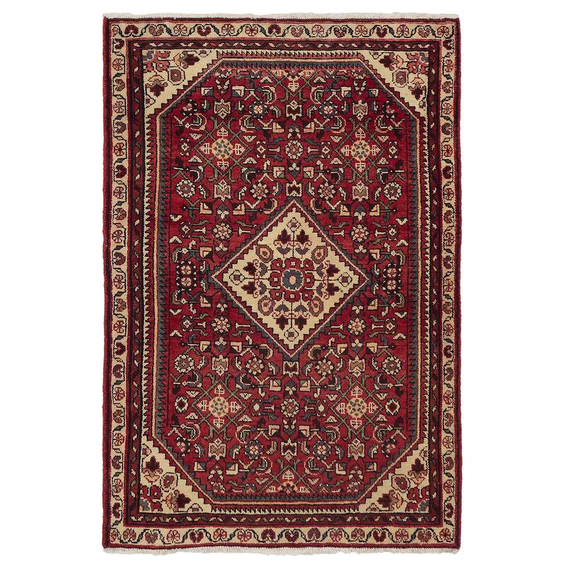 ECARPETGALLERY Hand-knotted Andelz Red Wool Rug - 3'7 x 5'3