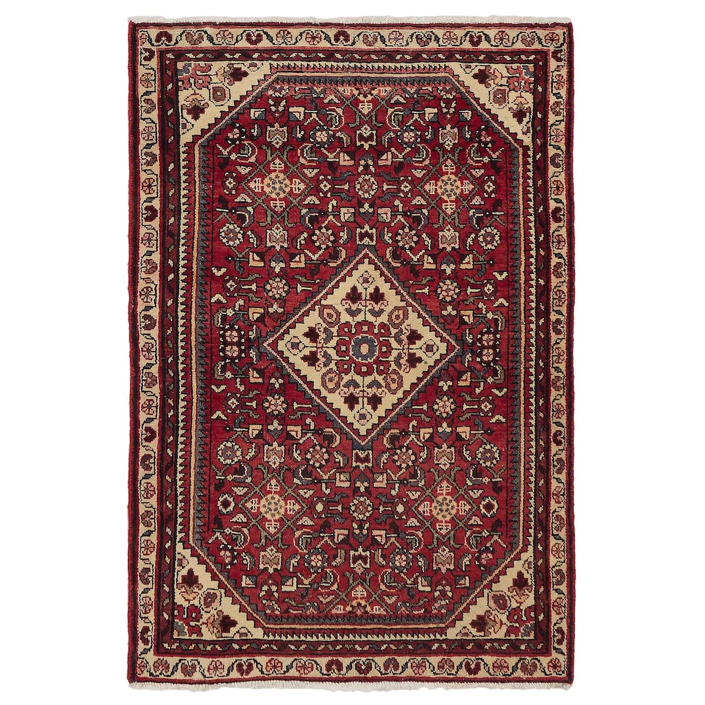 ECARPETGALLERY Hand-knotted Andelz Red Wool Rug - 3'7 x 5'3