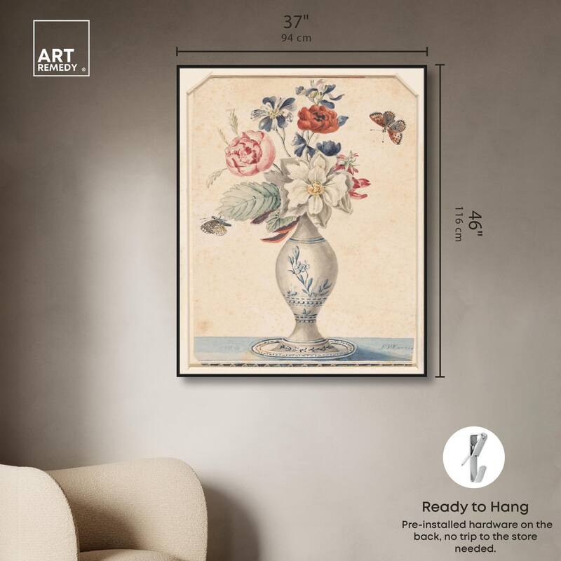 Vase with Flowers II 1850 Canvas by Art Remedy