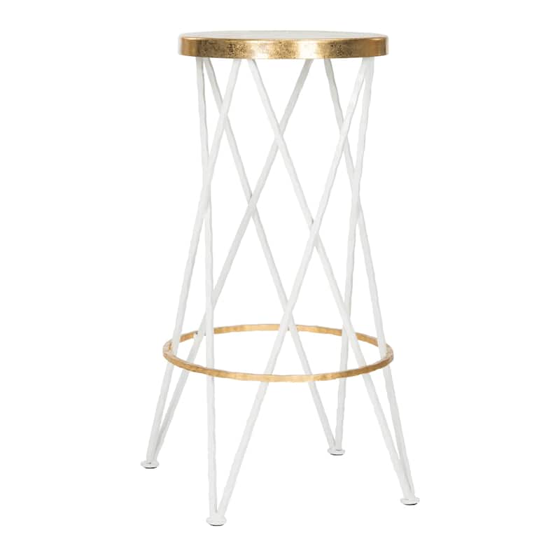 SAFAVIEH Jacklyn -30 Inch Gold/ Black Bar Stool - 15.5" x 15.5" x 30" - 16Wx16Dx30H