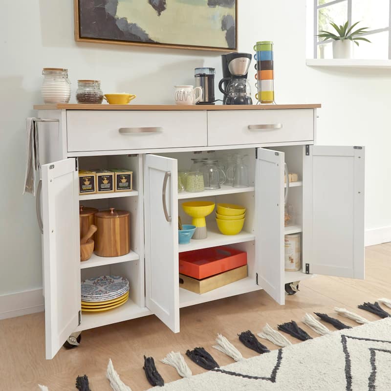 Storage Plus Off-White Kitchen Cart by homestyles