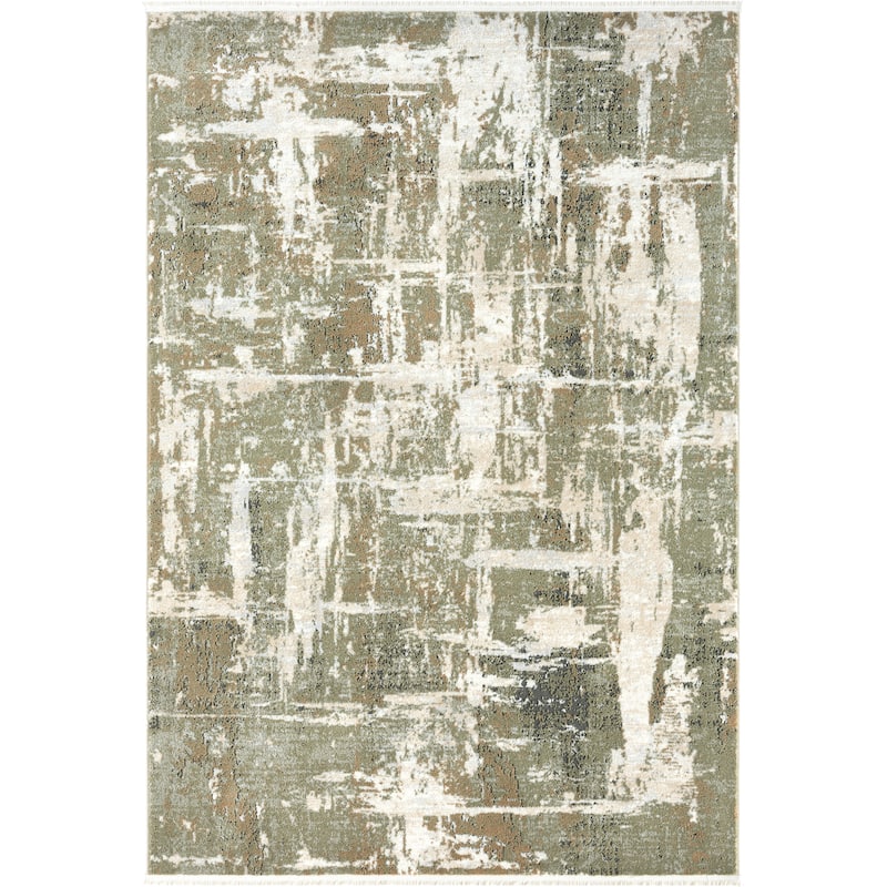 Abani Savoy SAV140A Contemporary Green Abstract Area Rug