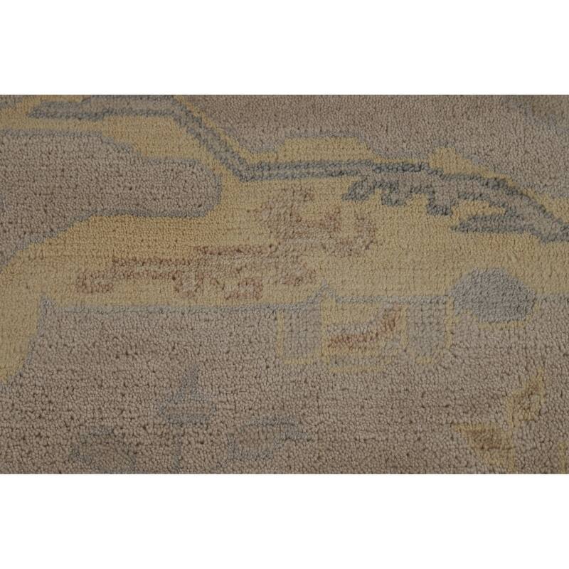 Earth Tone Camel Oushak Indian Area Rug Handmade Wool Carpet - 8'0" x 9'10"