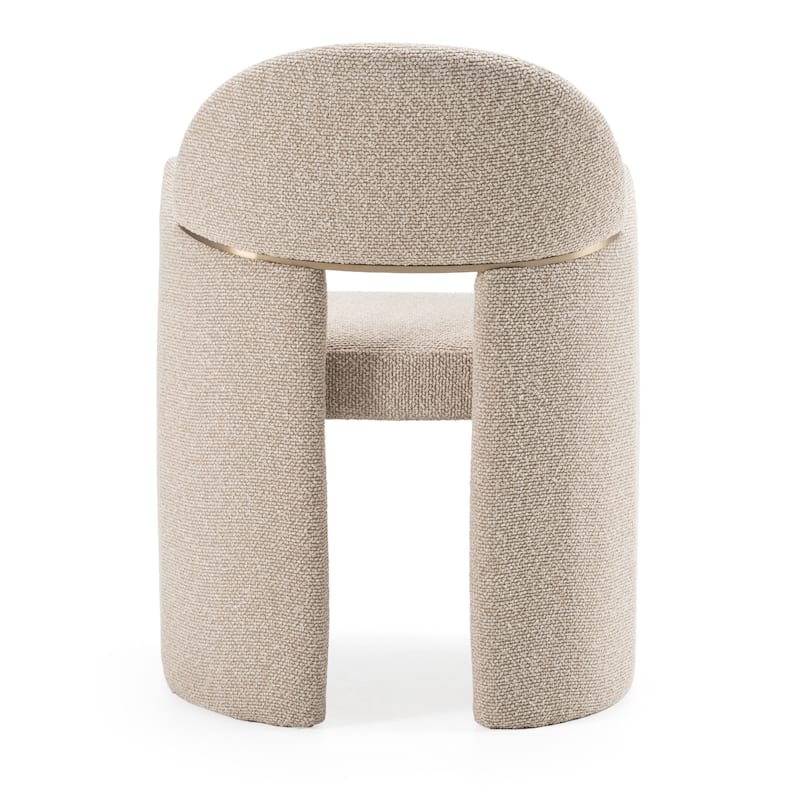 Modrest Ashley Modern Beige Fabric & Brushed Brass Dining Chair