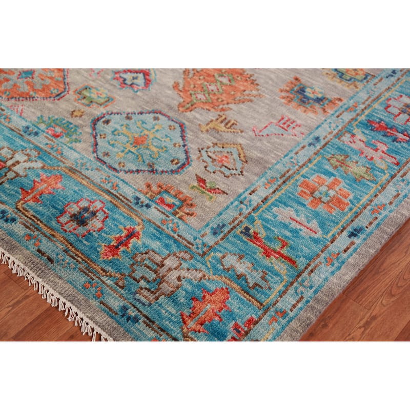 Tribal Geometric Oushak Oriental Area Rug Handmade Wool Carpet - 8'0" x 9'11"