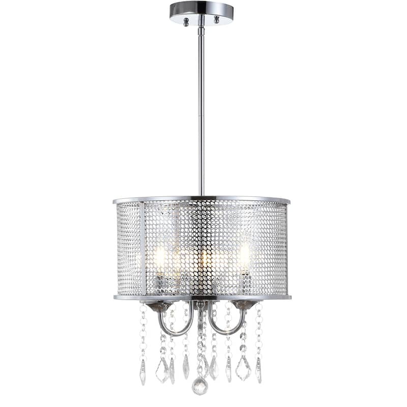 Reese Metal/Crystal Adjustable LED Drop Chandelier, Chrome by JONATHAN Y